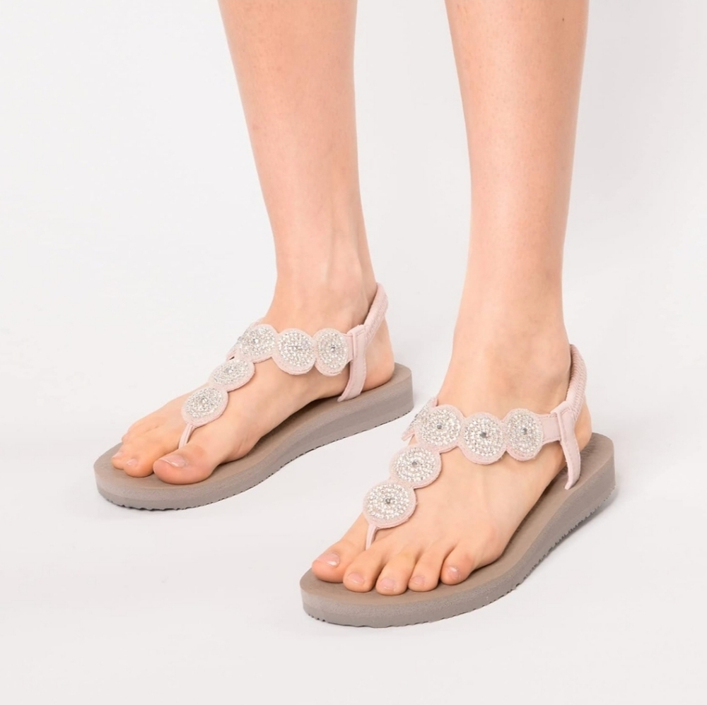 Skechers Women's Meditation-Stars & Sparkle-Circular Rhinestone sandals NWOT